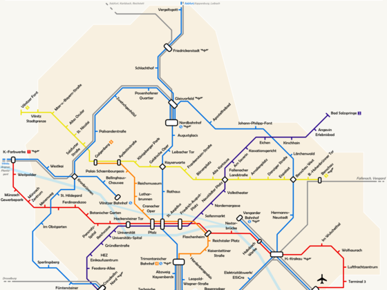 Dreibürgen - Hohenbrünn - Netzplan